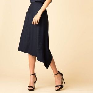 Tibi Pinstripe Knit Origami Skirt